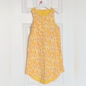 Gap Kids (Large) Bright Yellow Floral Sleeveless/Sun/Tank Dress w/Rounded Hems
